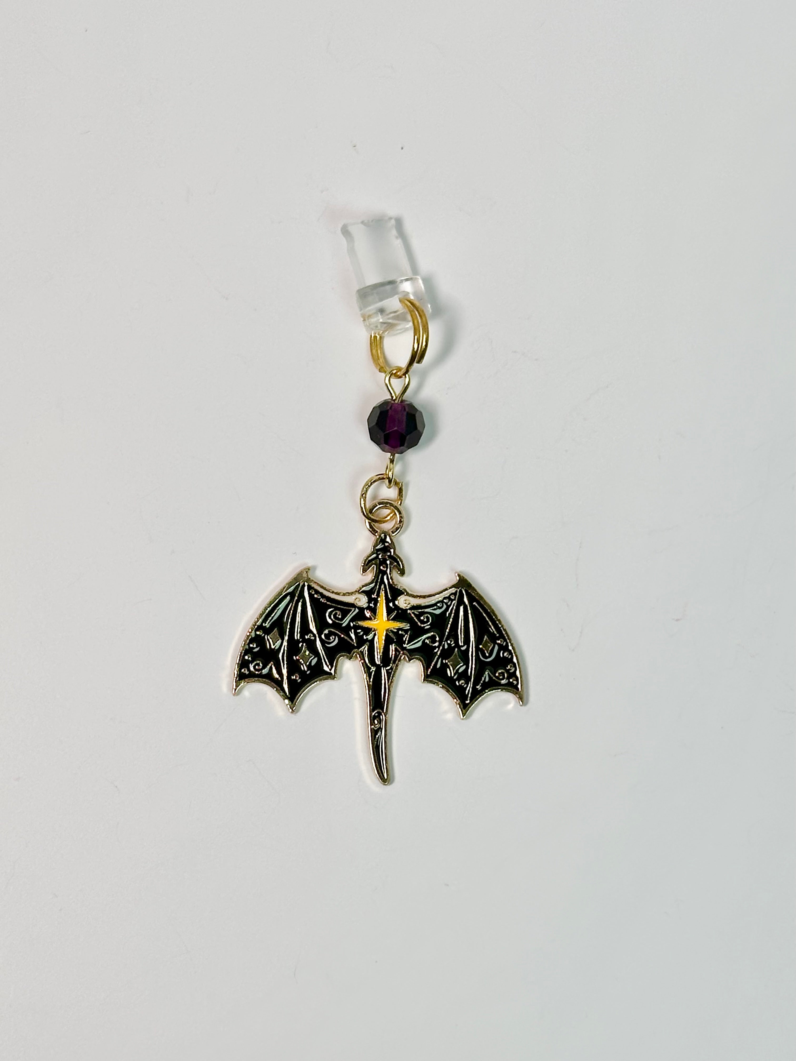 purple jewel dragon mini charm