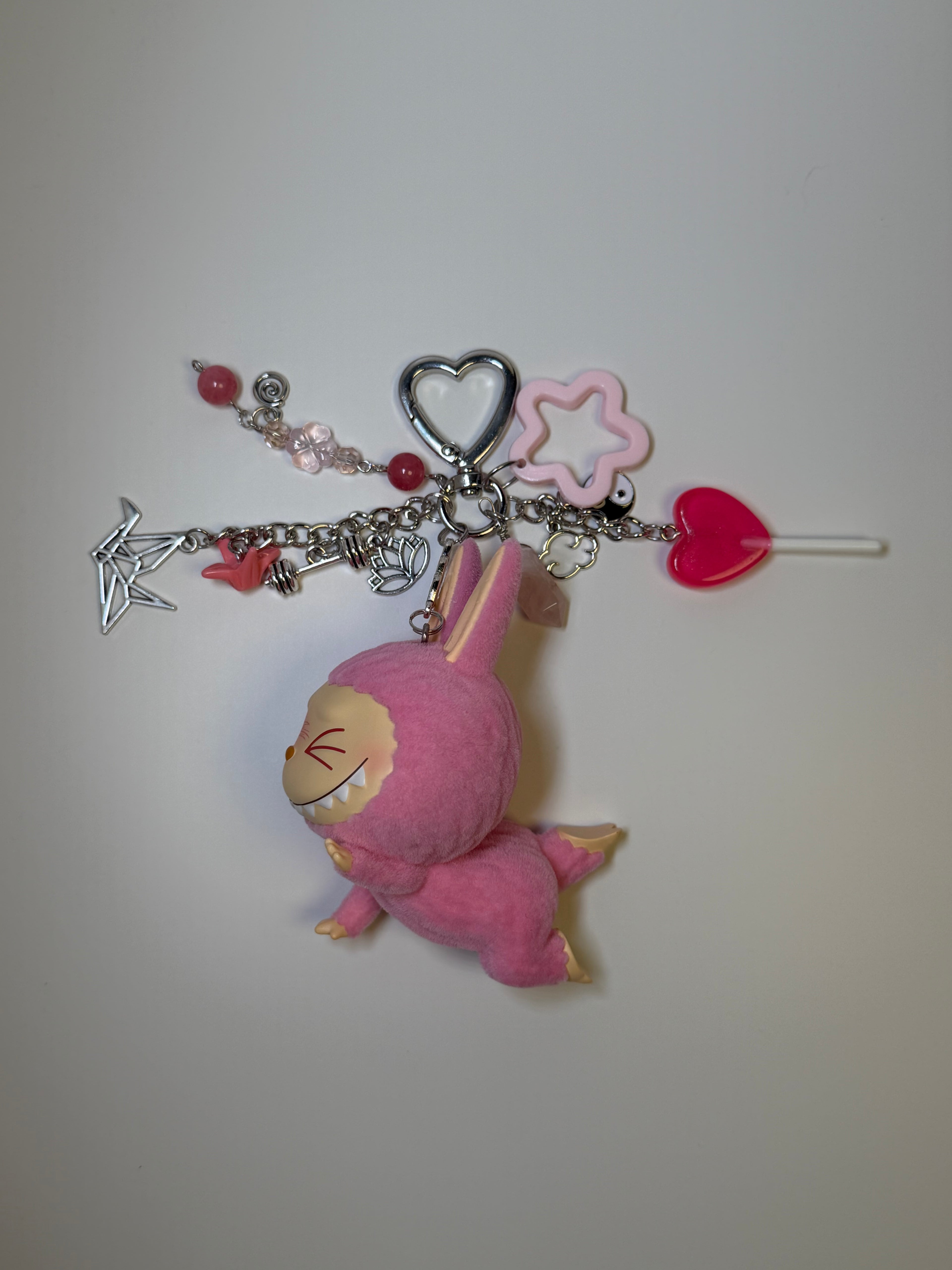 sweating labubu lazy yoga series charm