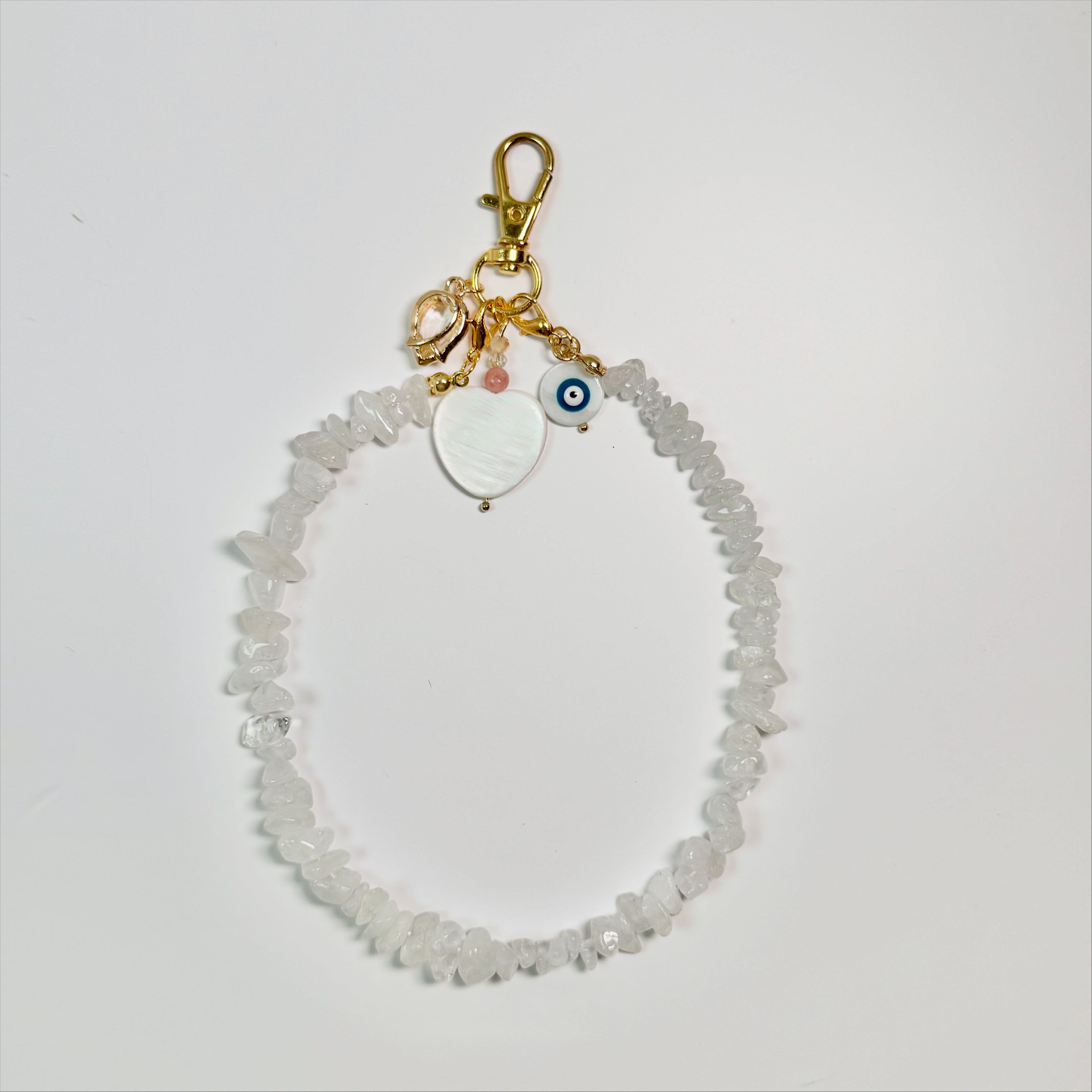 moonlit frost quartz charm