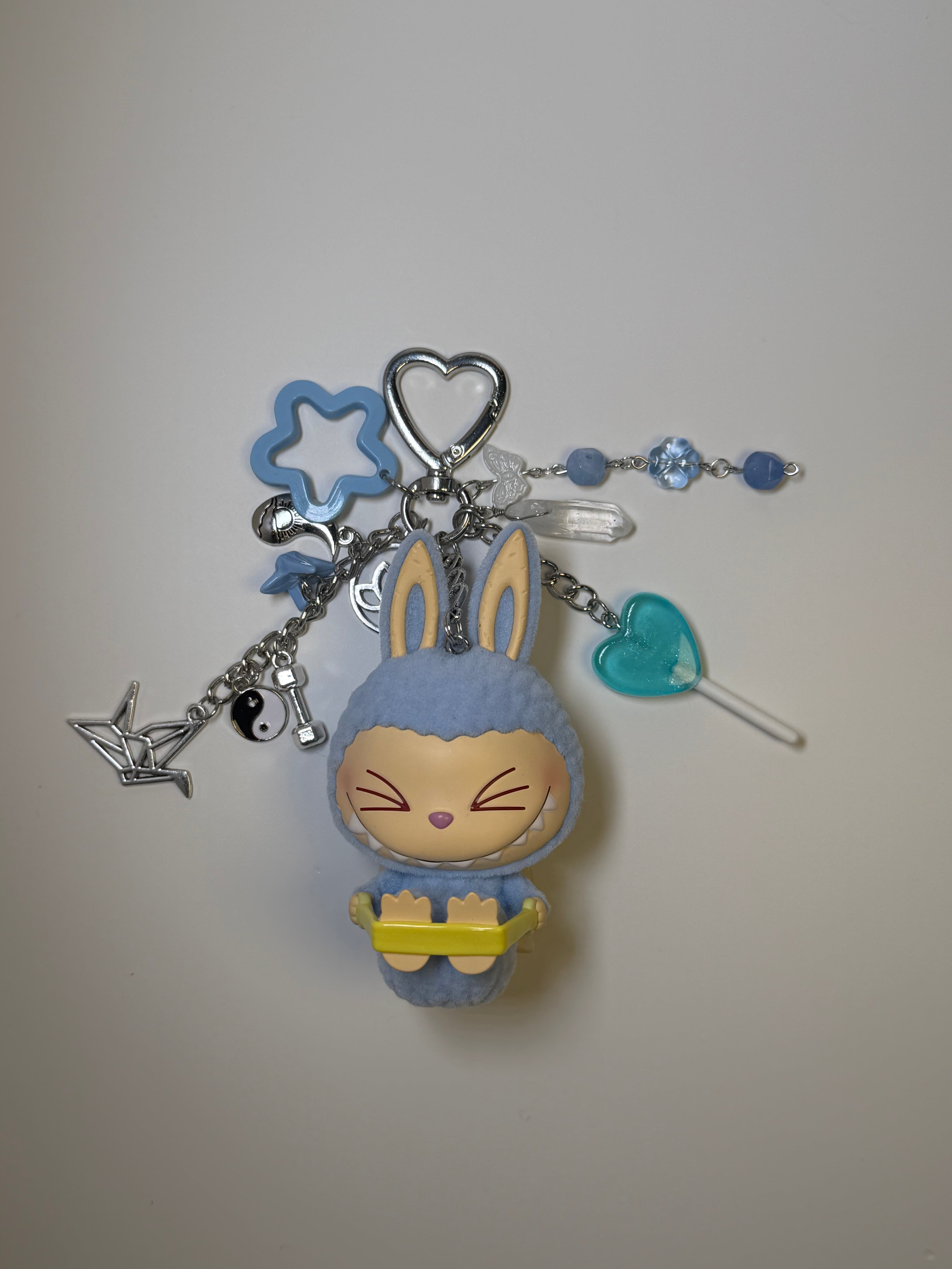 stretch out labubu lazy yoga series charm